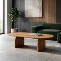 Solid Oak Coffee Table, Organic Modern Japandi Coffee Table, Minimalist Wooden Living Room Table