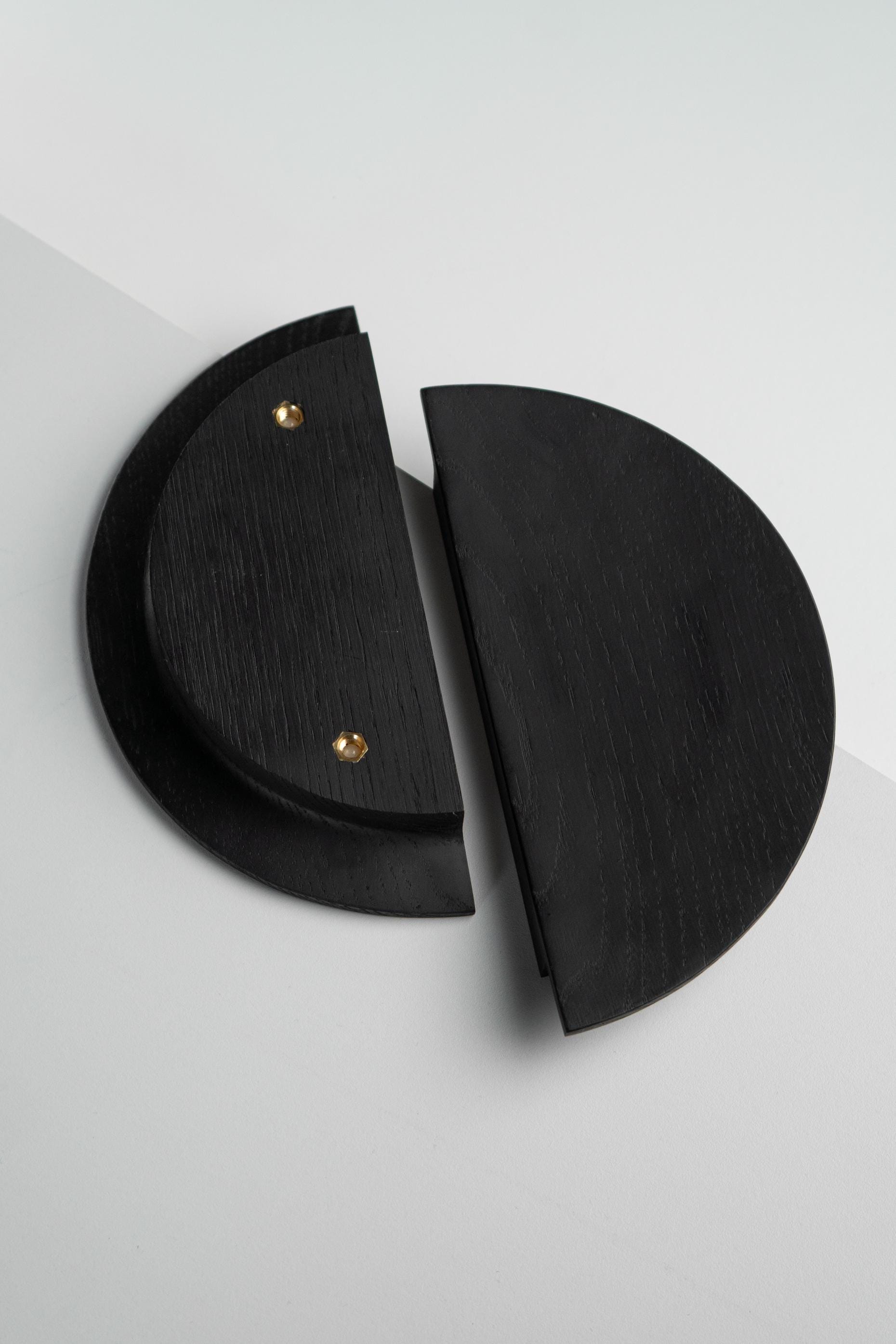 Wooden Cabinet Knobs, Minimalist Round Solid Oak Handles, Cabinet and Drawer Knobs, Modern Furniture Hardware