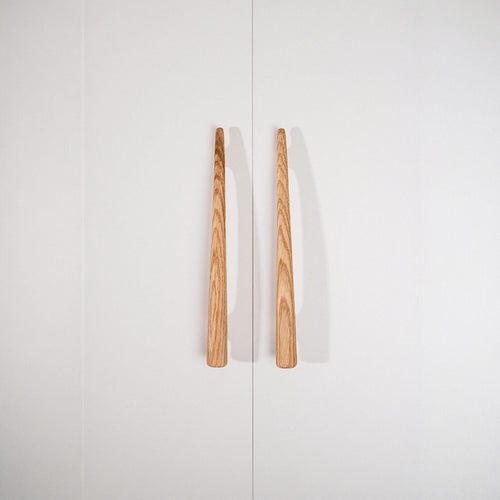 Glide Solid Oak Cabinet Handle, Long Wooden Handle for Kitchen Cabinets and Furniture