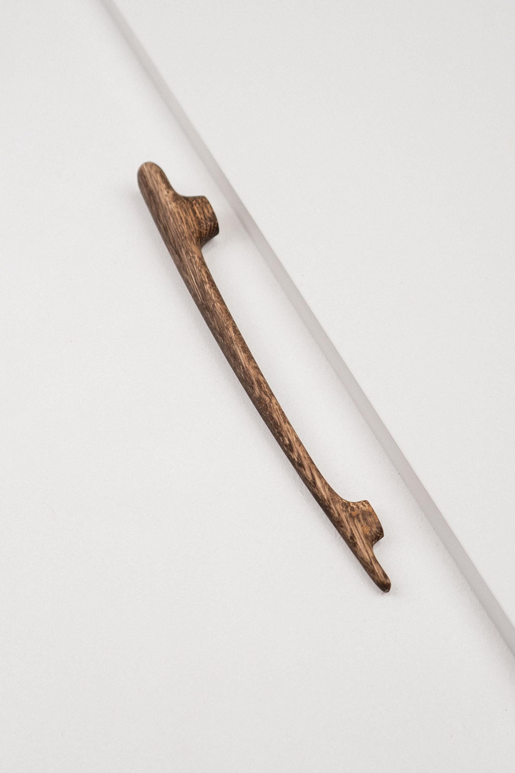 Glide Solid Oak Cabinet Handle, Long Wooden Handle for Kitchen Cabinets and Furniture, Walnut Finish