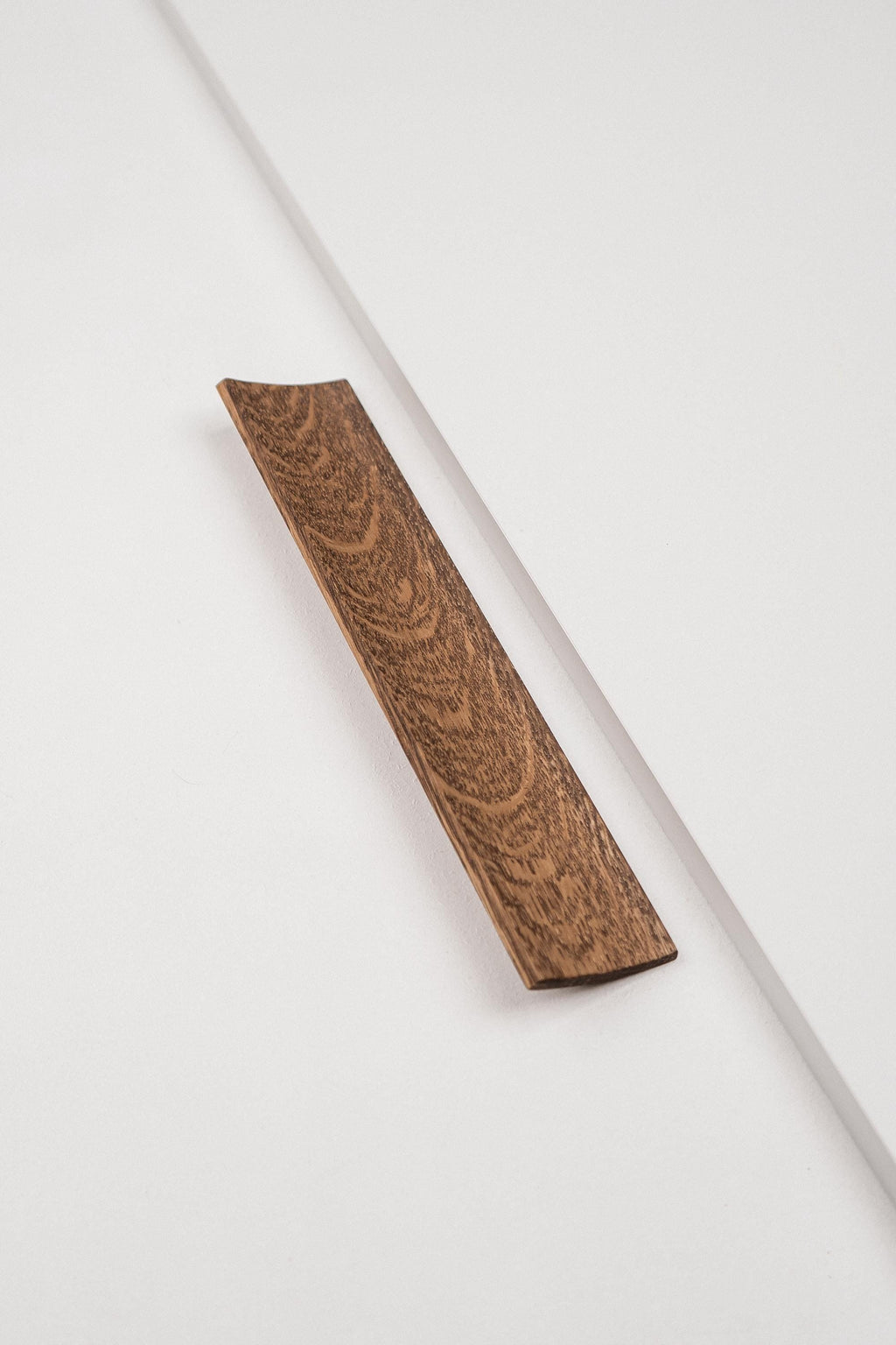 Plank Solid Oak Cabinet Handle, Long Wooden Furniture Handle, Walnut Finish