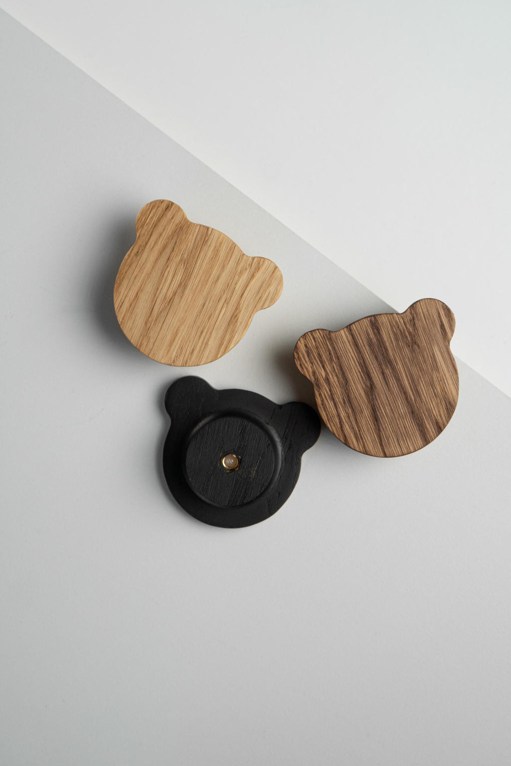 Bear Wooden Cabinet Knob, Solid Oak Kids Furniture Knob, Nursery Dresser and Wardrobe Handle