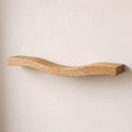 Wave Solid Oak Wall Shelf, Modern Floating Wooden Wall Décor, Minimalist Japandi Display Shelf
