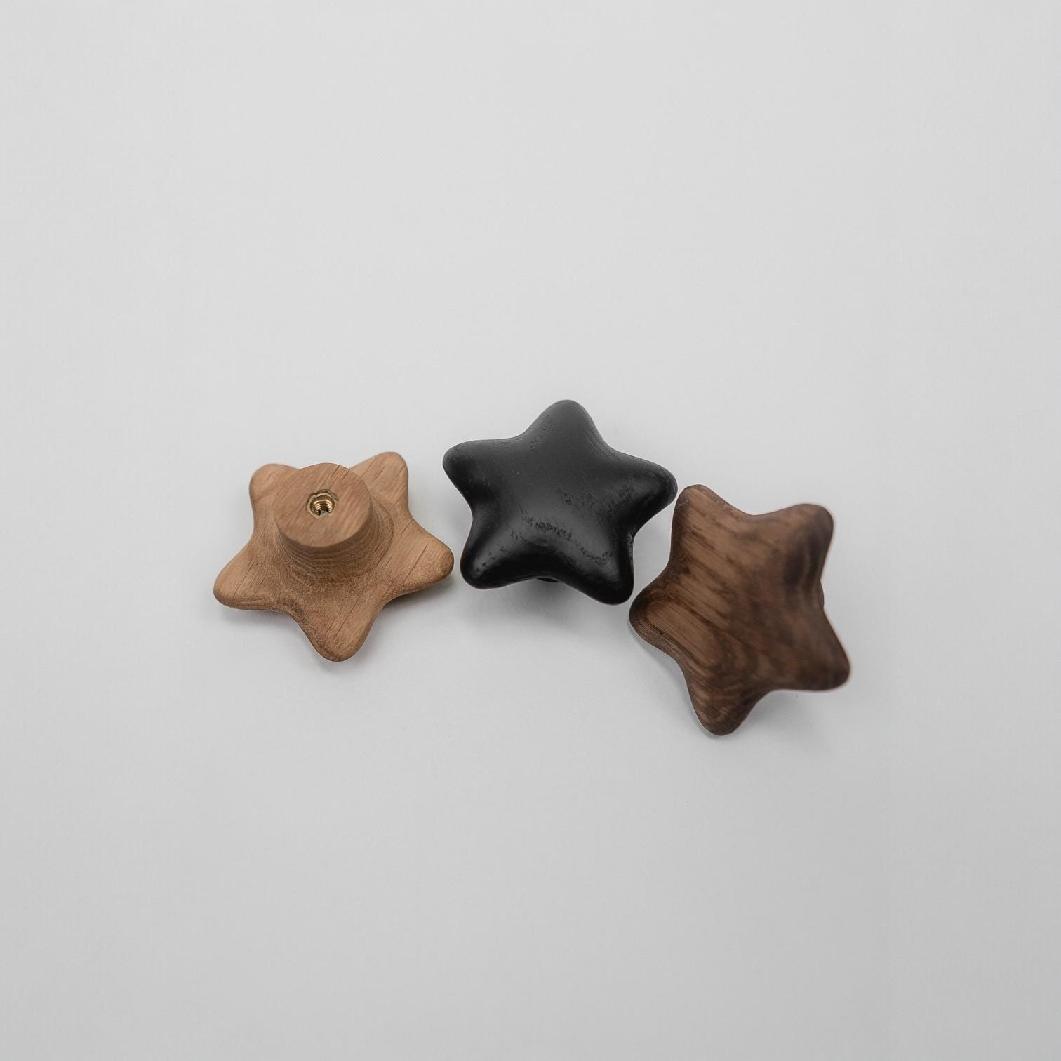 Star-Shaped Cabinet Knob, Solid Oak Drawer Knob, Wooden Knob for Kids' Furniture