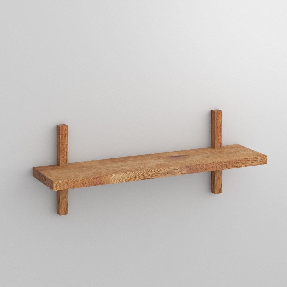 Floating Solid Oak Shelf, Minimalist Wooden Display Shelf, Handcrafted Scandinavian Wall Décor
