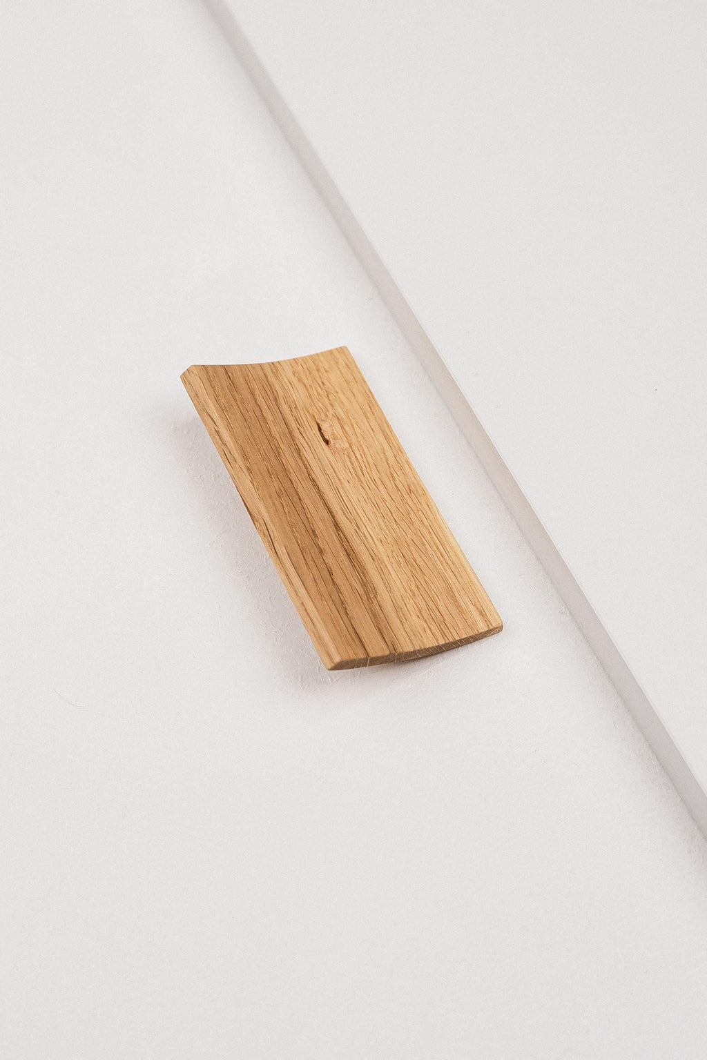 Plank Solid Oak Cabinet Handle, Long Wooden Furniture Handle, Walnut Finish