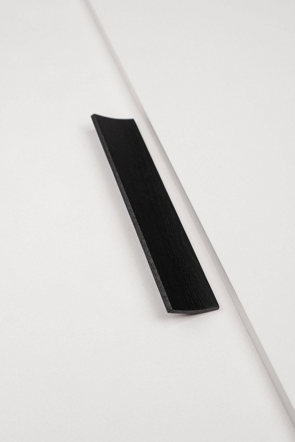 Plank Solid Oak Cabinet Handle, Black Wooden Furniture Handle