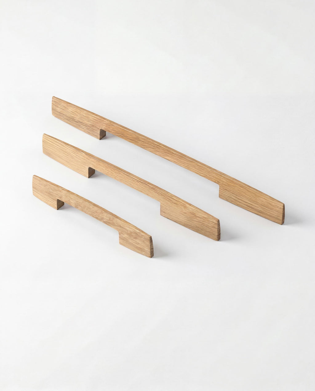 Ridge Solid Oak Cabinet Handle, Geometric Wooden Handle for Kitchen Cabinets and Furniture