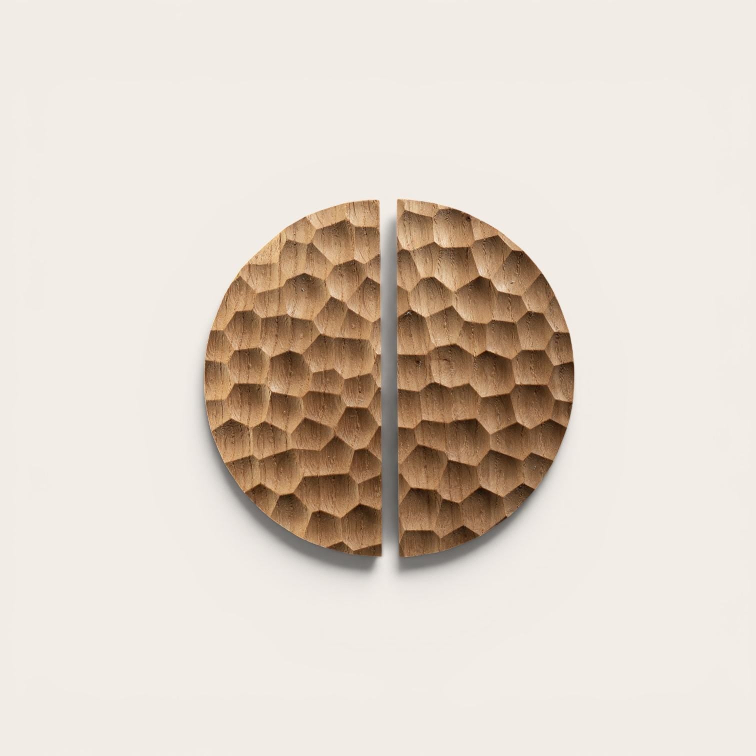 Wooden Cabinet Knobs, Minimalist Round Solid Oak Handles, Cabinet and Drawer Knobs, Modern Furniture Hardware