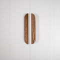 Tide Solid Oak Cabinet Handle, Rounded Wooden Handle for Kitchen Cabinets and Furniture, Walnut Finish