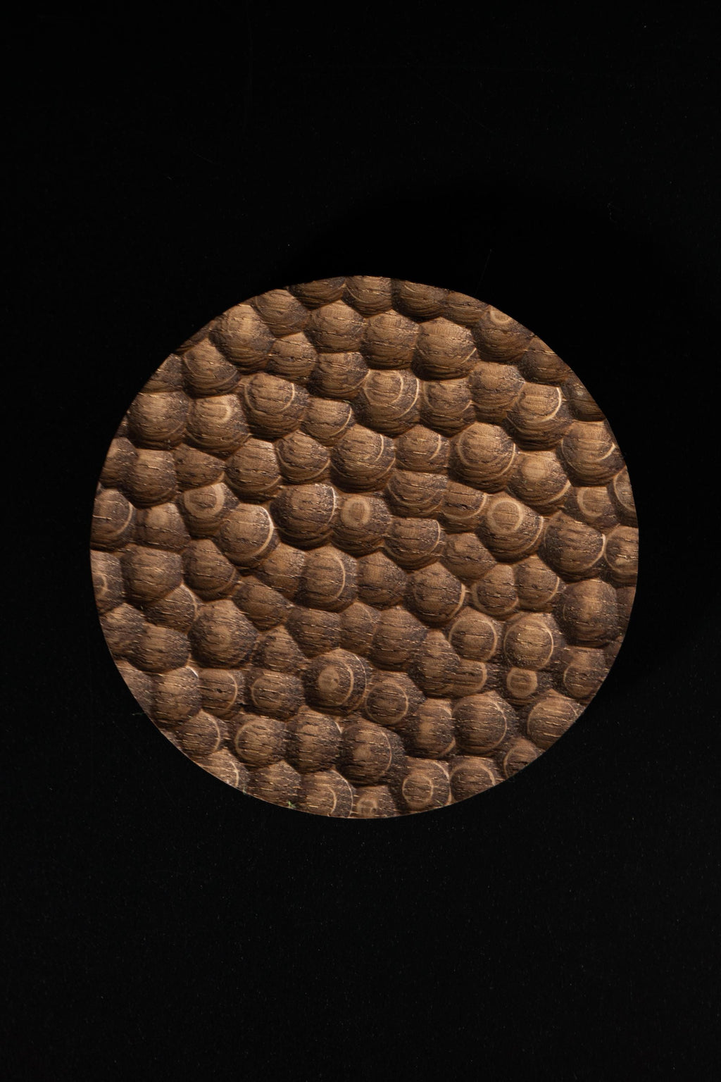 Round Textured Solid Oak Cabinet Knob, Designer Wooden Drawer Knob, Modern Furniture Hardware