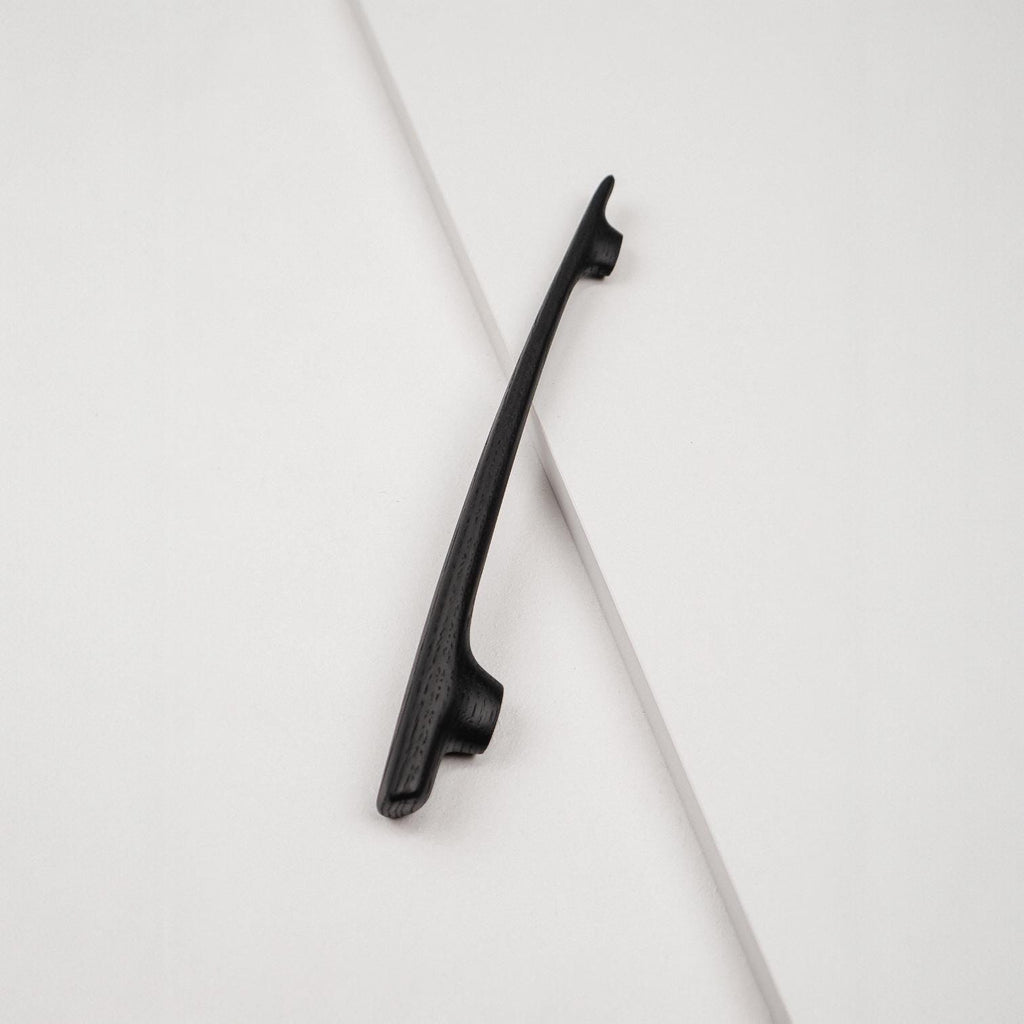Glide Black Oak Cabinet Handle, Long Wooden Handle for Kitchen Cabinets and Furniture