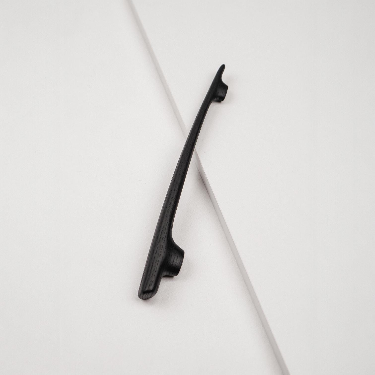 Glide Black Oak Cabinet Handle, Long Wooden Handle for Kitchen Cabinets and Furniture
