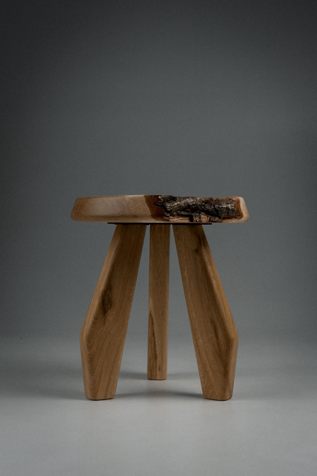 Meribel Milking Stool, Charlotte Perriand Inspired Oak Stool, Rustic Wooden Accent Seat