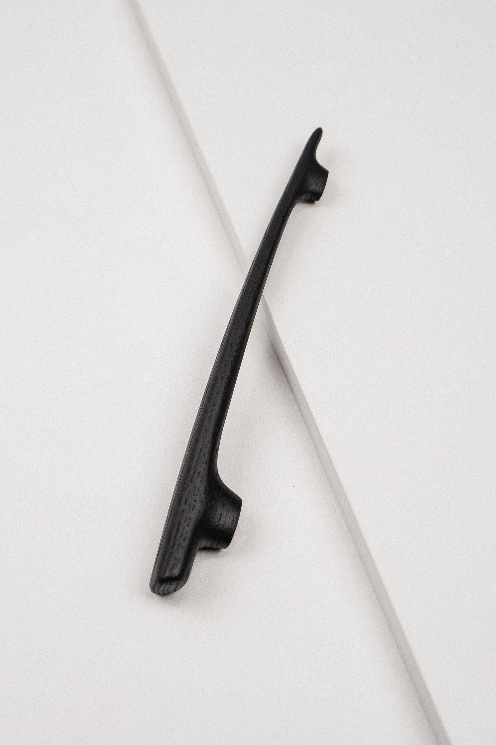 Glide Black Oak Cabinet Handle, Long Wooden Handle for Kitchen Cabinets and Furniture