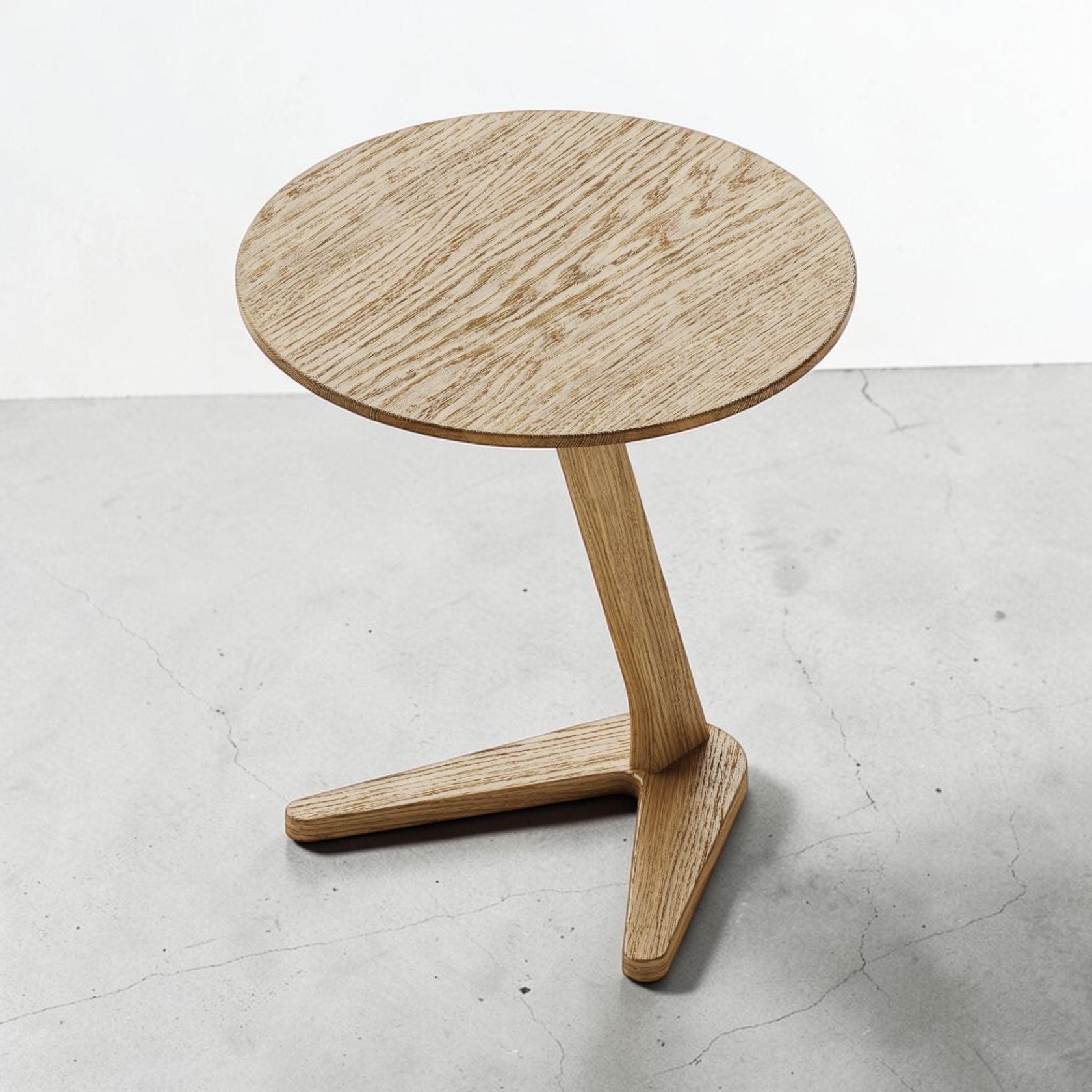 Handcrafted Solid Oak Side Table, Minimalist Wooden Coffee Table