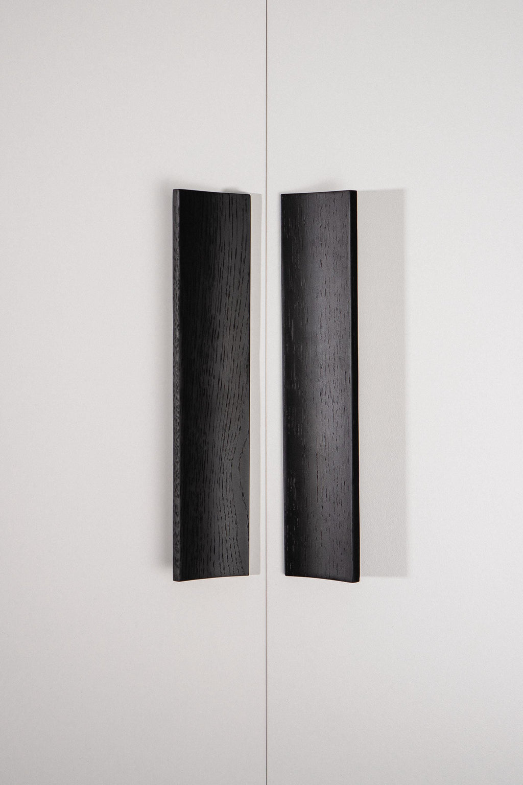 Plank Solid Oak Cabinet Handle, Black Wooden Furniture Handle