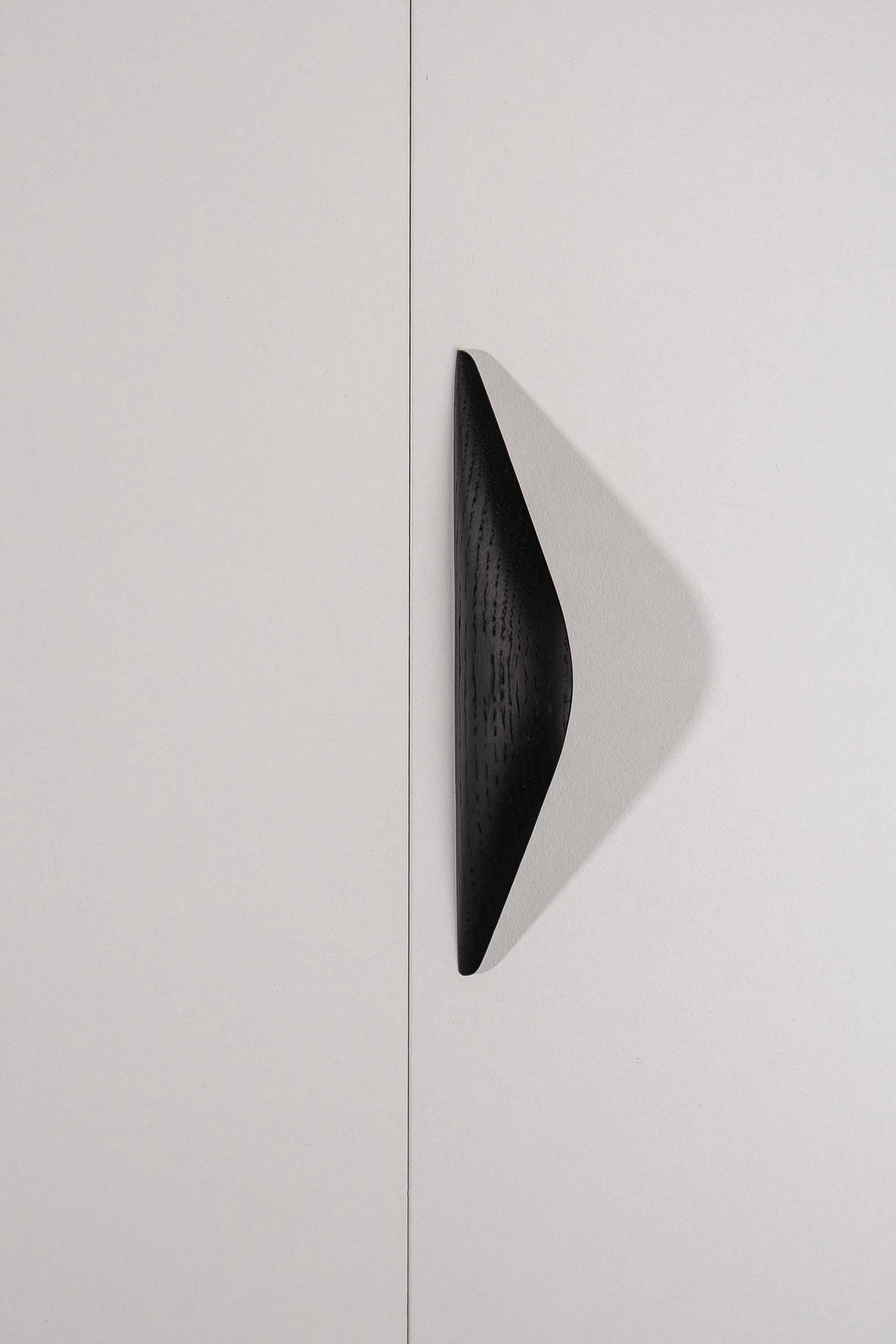 Shard Black Oak Cabinet Handle, Wooden Handle for Kitchen Cabinets and Furniture