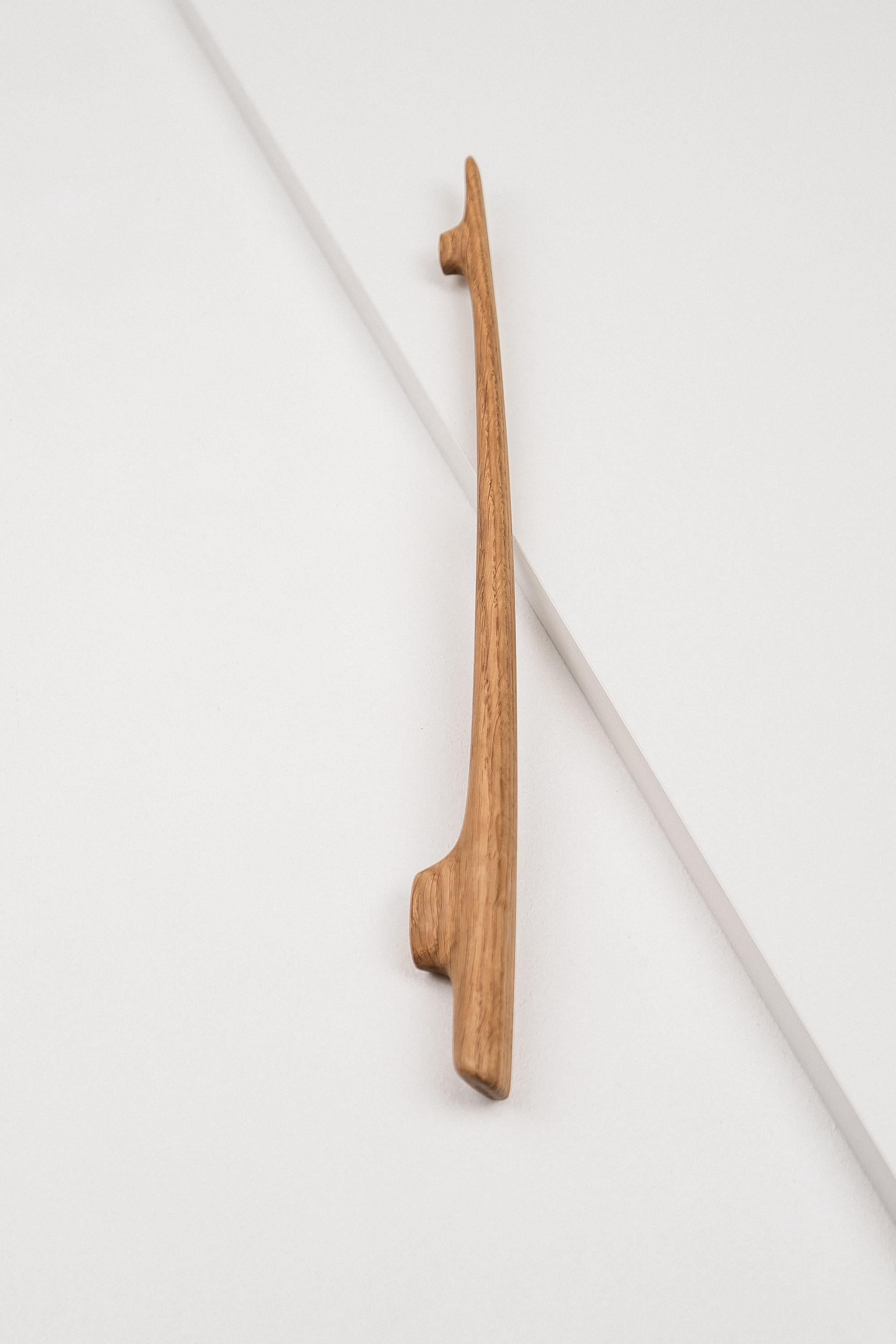 Glide Solid Oak Cabinet Handle, Long Wooden Handle for Kitchen Cabinets and Furniture