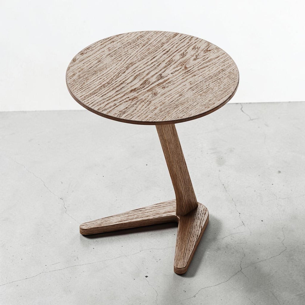 Handcrafted Solid Oak Side Table, Minimalist Wooden Coffee Table