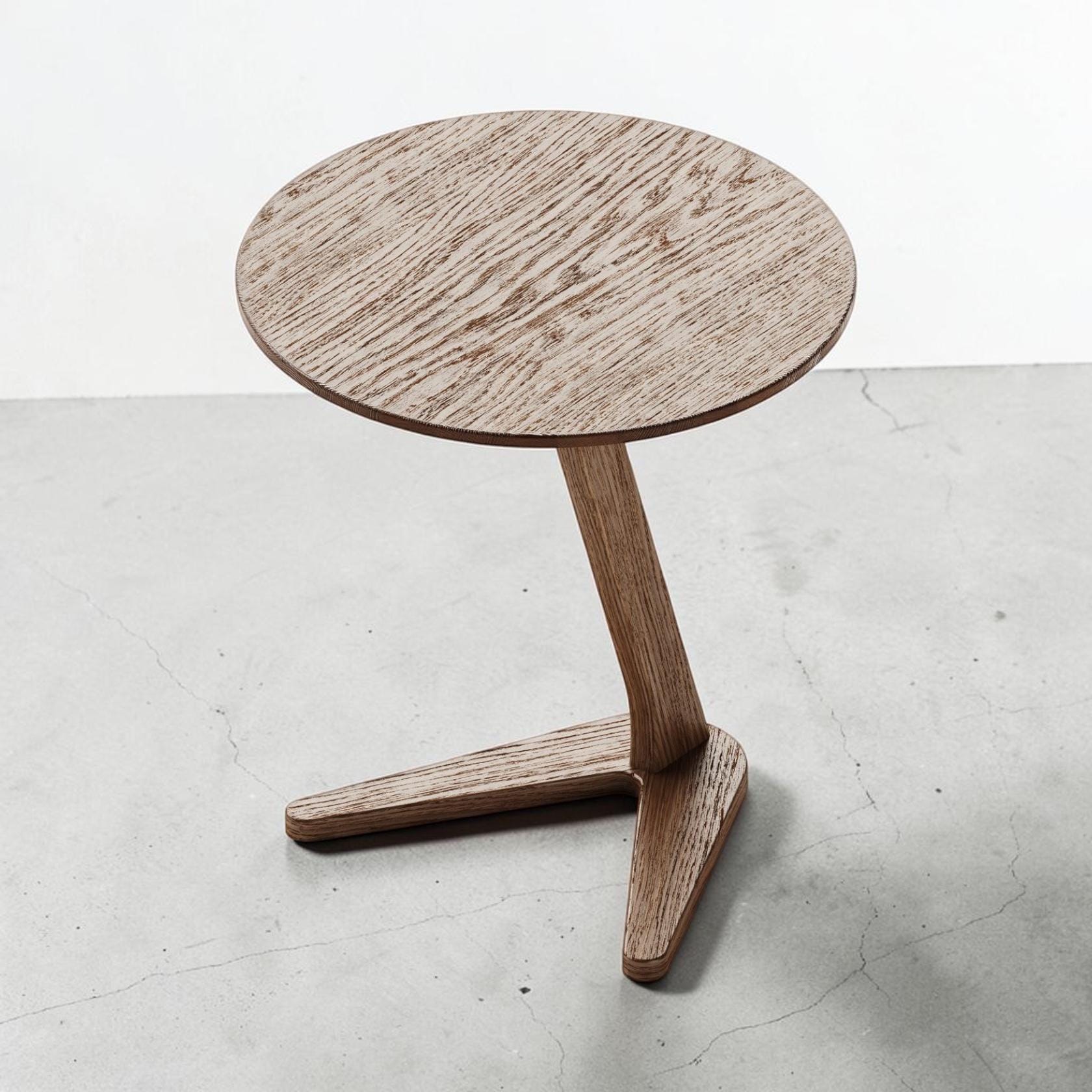 Handcrafted Solid Oak Side Table, Minimalist Wooden Coffee Table