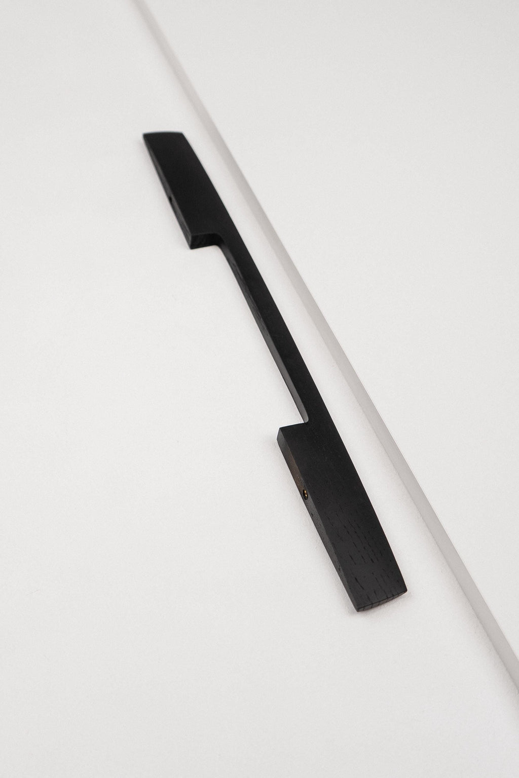 Ridge Black Oak Cabinet Handle, Geometric Wooden Handle for Kitchen Cabinets and Furniture