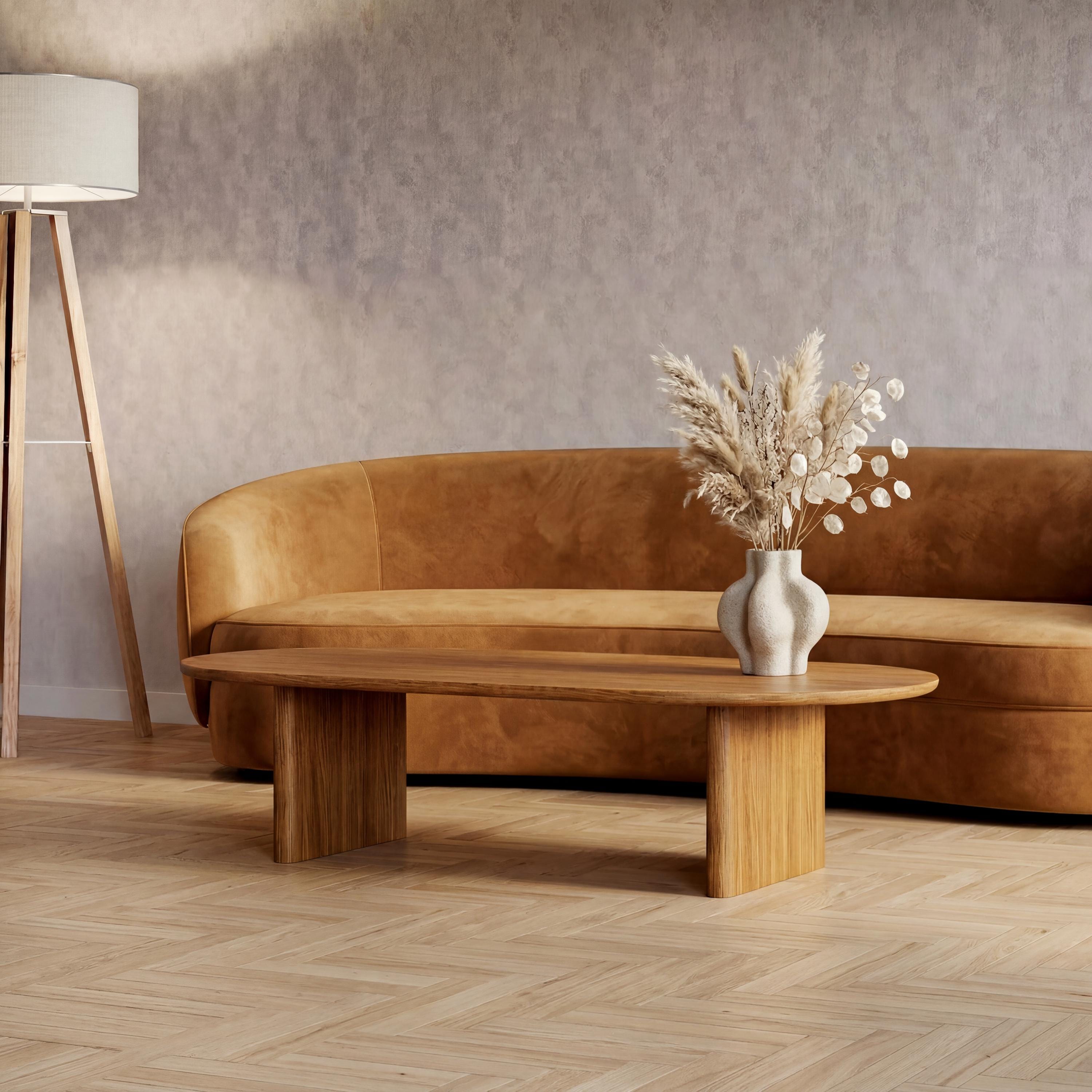 Solid Oak Coffee Table – Handcrafted Scandinavian Living Room Furniture