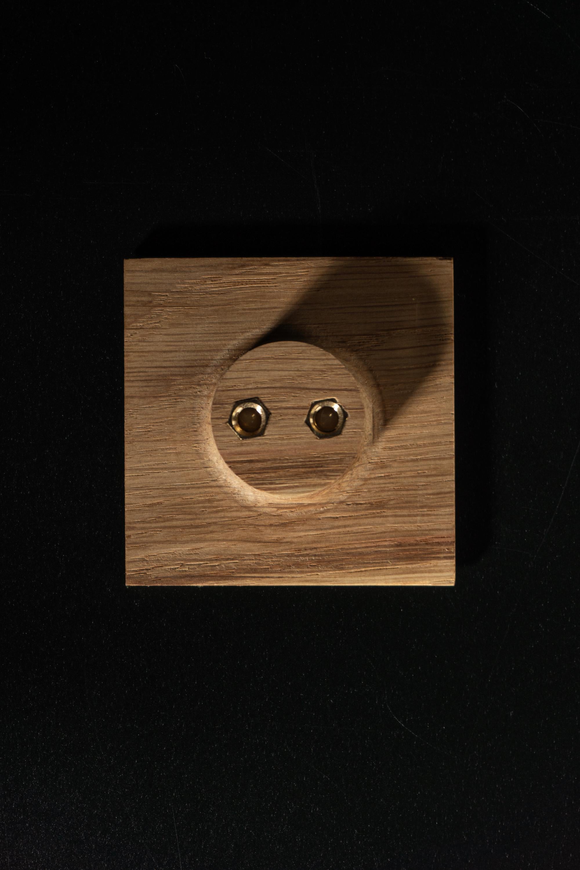 Textured Solid Oak Cabinet Handle, Designer Wooden Drawer Pull, Modern Furniture Hardware