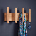 Wooden Wall Coat Rack, Solid Oak Coat Hooks, Minimalist Entryway Organizer, Modern Hallway Wall Storage