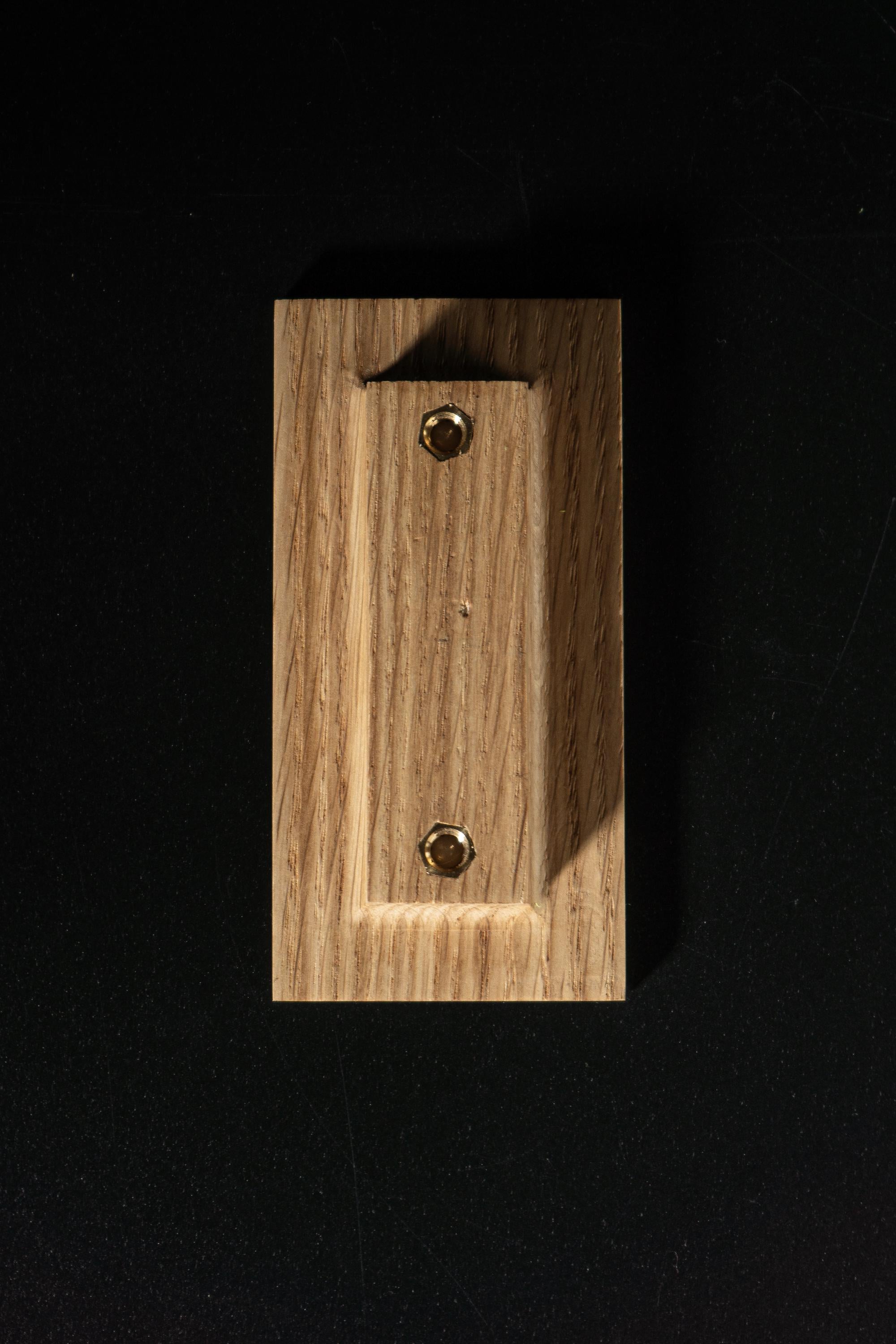 Textured Solid Oak Cabinet Handle, Designer Wooden Drawer Pull, Modern Furniture Hardware