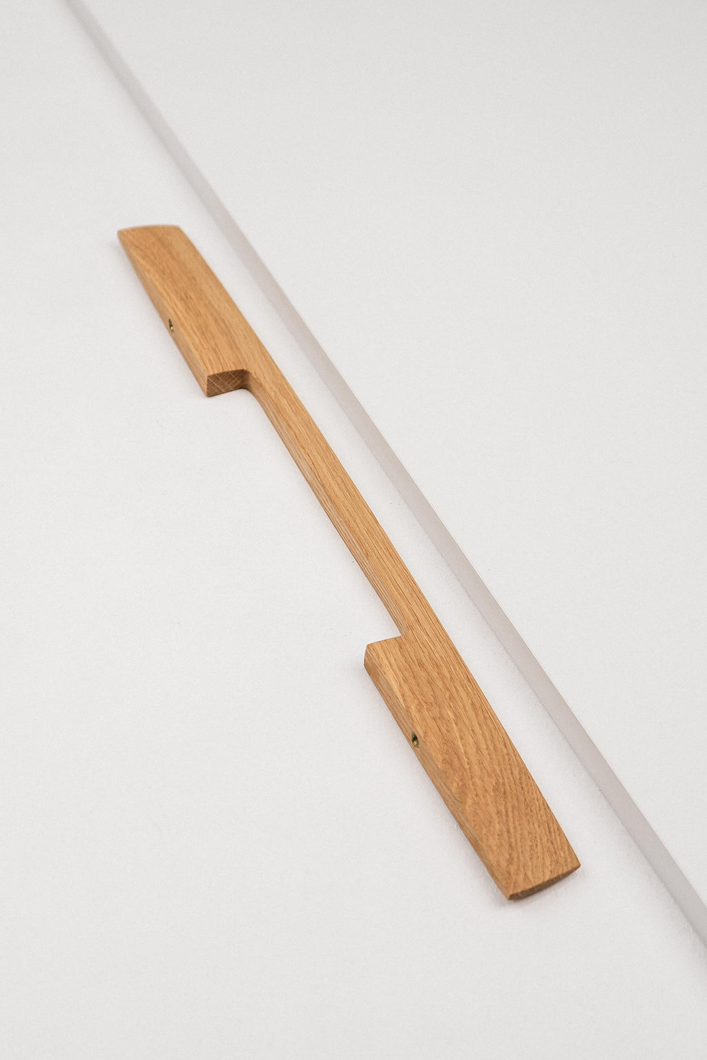 Ridge Solid Oak Cabinet Handle, Geometric Wooden Handle for Kitchen Cabinets and Furniture