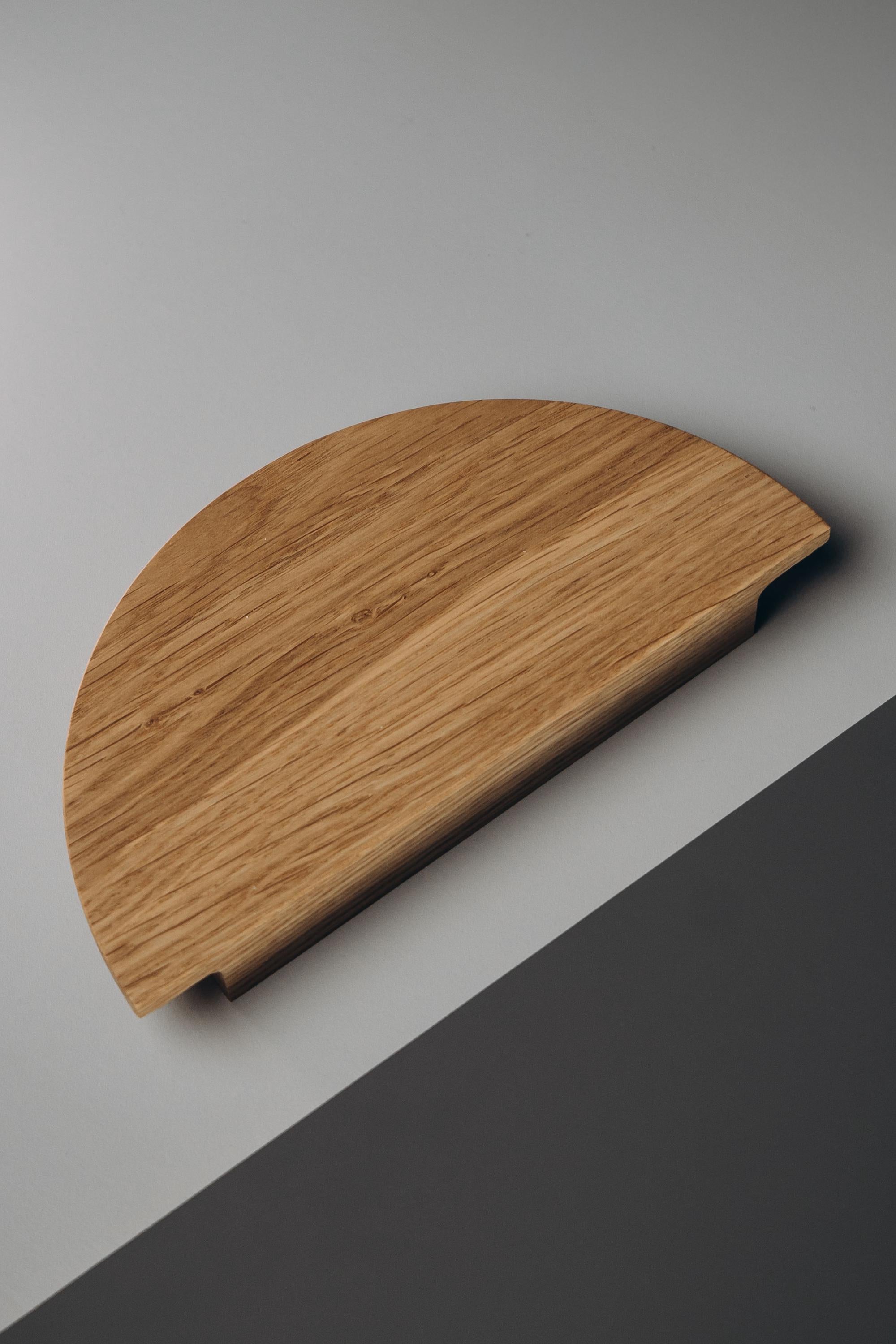 Wooden Cabinet Knobs, Minimalist Round Solid Oak Handles, Cabinet and Drawer Knobs, Modern Furniture Hardware