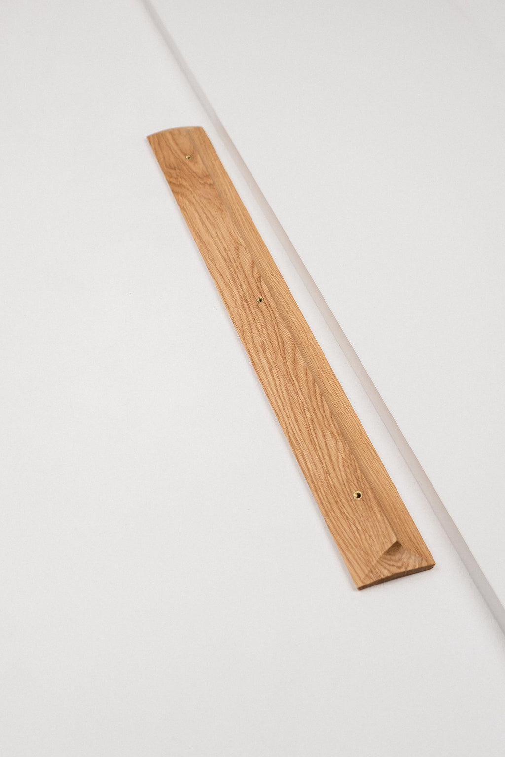 Plank Solid Oak Cabinet Handle, Long Wooden Furniture Handle, Walnut Finish