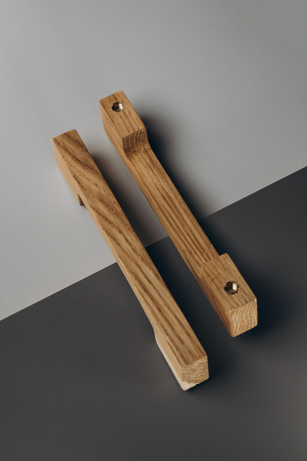 Long Solid Oak Cabinet Handles, Minimalist Wooden Handles for Cabinets and Drawers, Modern Furniture Hardware