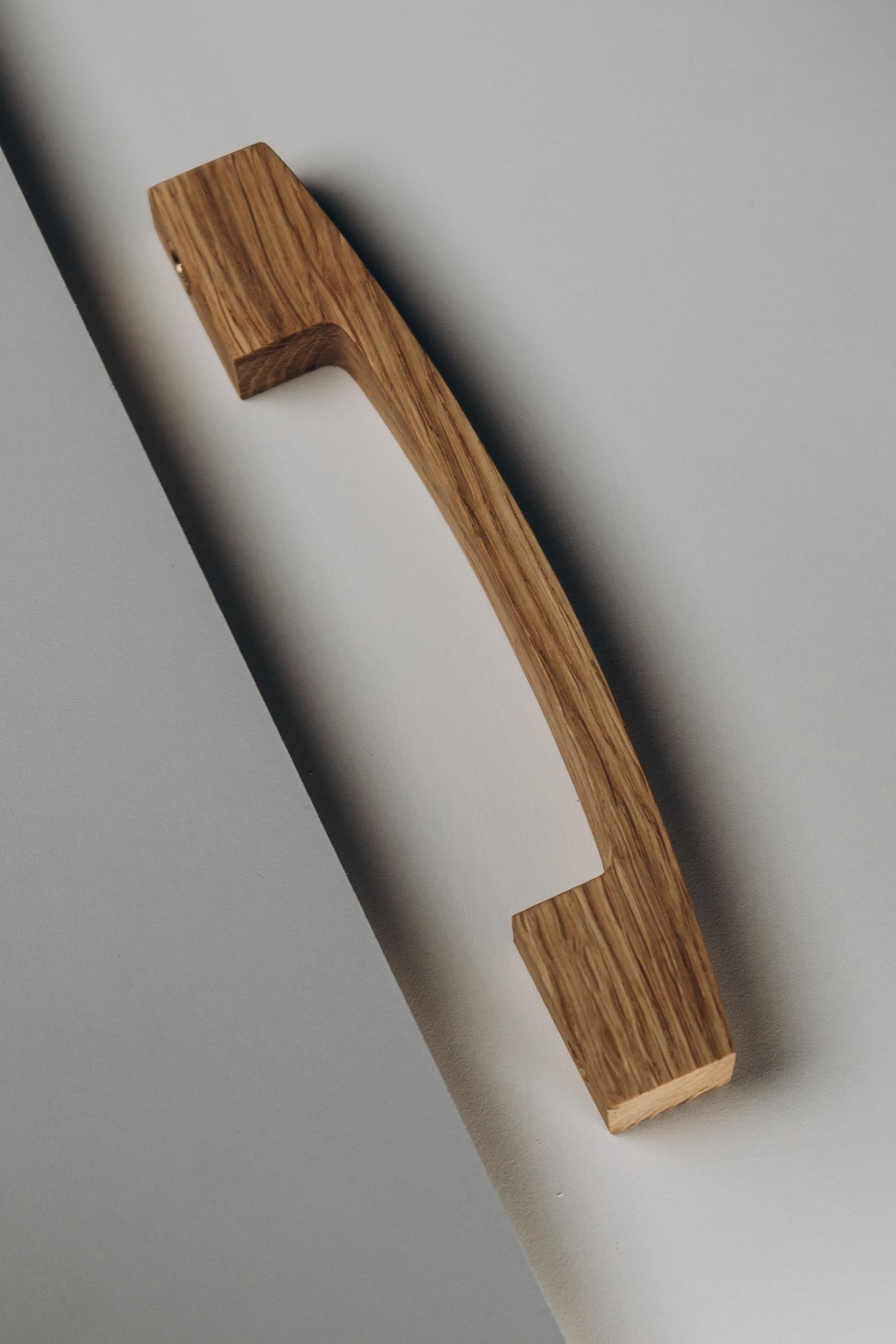 Long Solid Oak Cabinet Handles, Minimalist Wooden Drawer Pulls, Modern Furniture Hardware