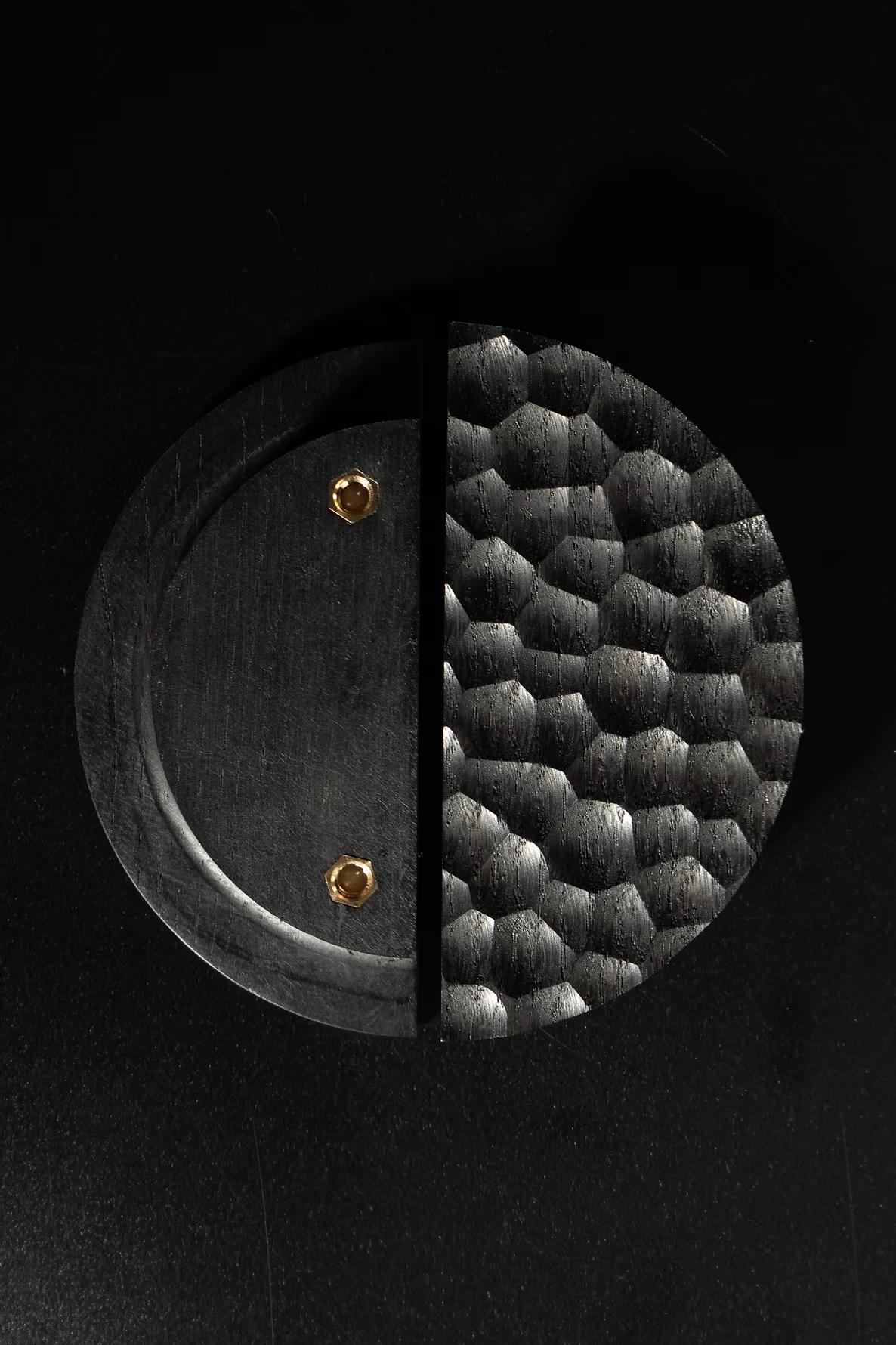 Wooden Cabinet Knobs, Minimalist Round Solid Oak Handles, Cabinet and Drawer Knobs, Modern Furniture Hardware
