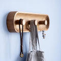 Scandinavian Wooden Wall Coat Rack, Modern Solid Oak Wall Hooks, Minimalist Entryway Organizer, Hallway Storage Rack
