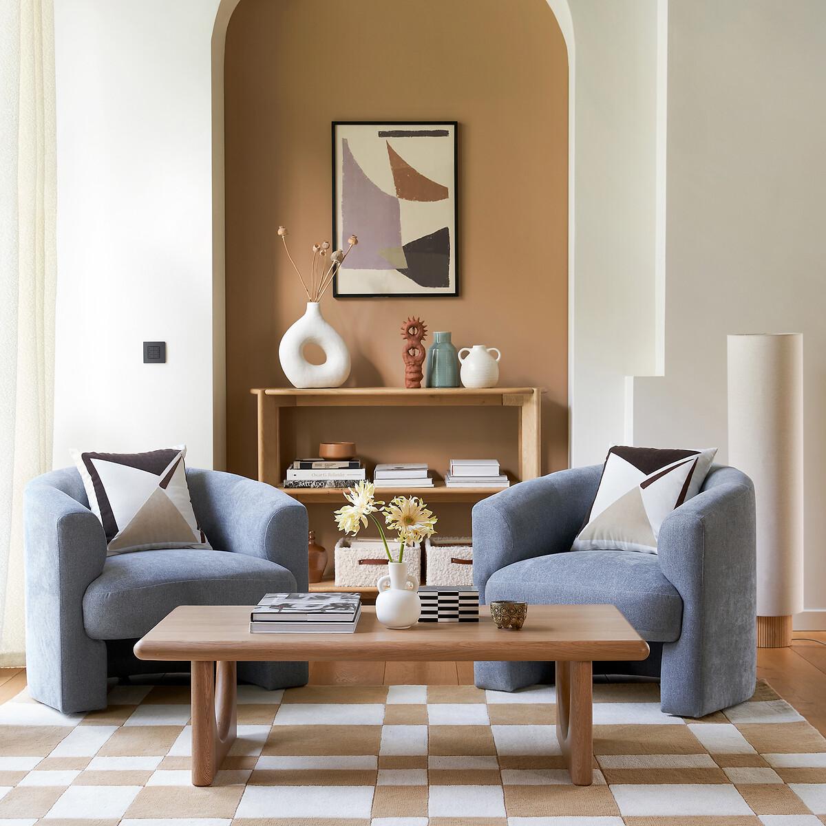 Solid Oak Coffee Table, Organic Modern Japandi Coffee Table, Minimalist Wooden Living Room Table