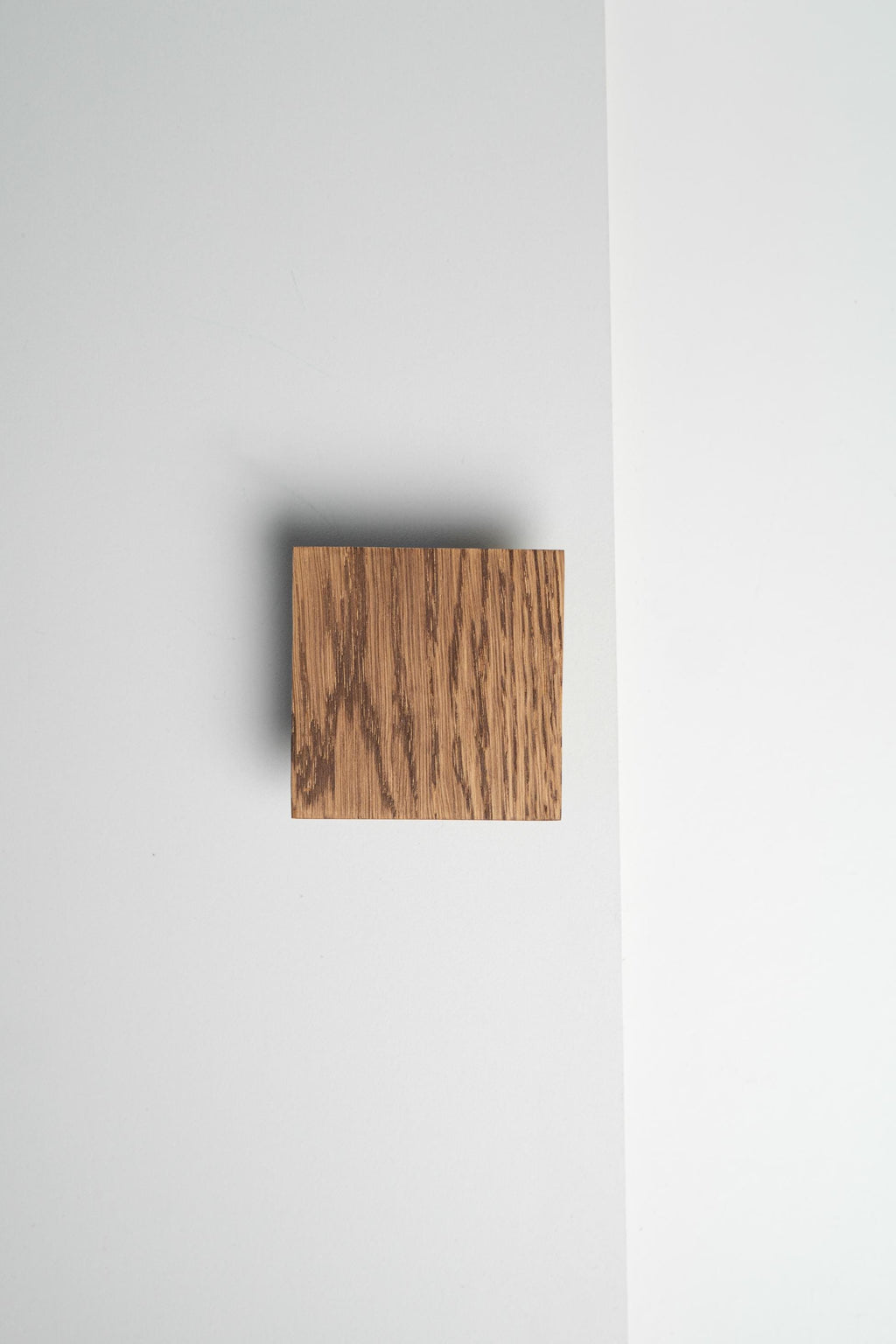 Square Solid Oak Cabinet Handle, Minimalist Wooden Drawer Pull, Modern Furniture Hardware
