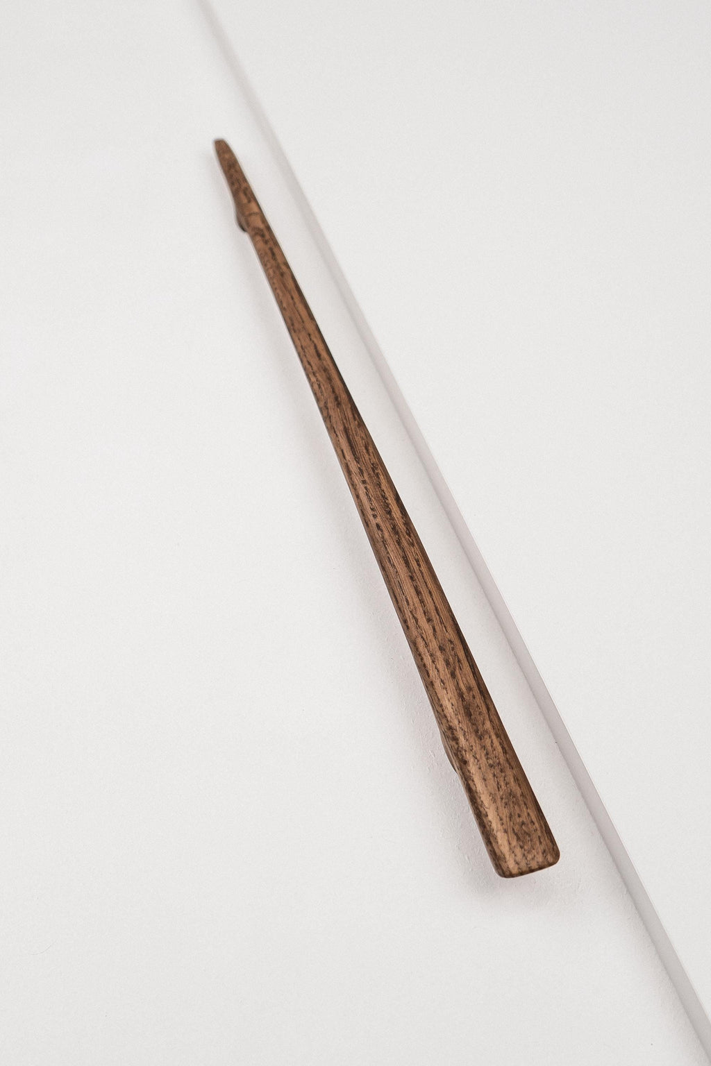Glide Solid Oak Cabinet Handle, Long Wooden Handle for Kitchen Cabinets and Furniture, Walnut Finish