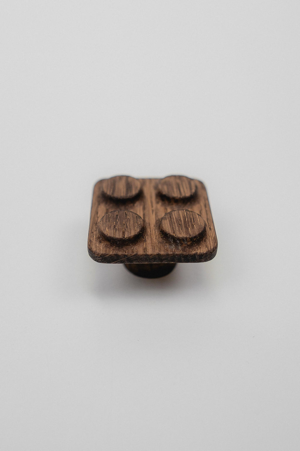 Solid Oak Building Block Cabinet Knob, Wooden Kids Furniture Handle for Cabinets and Dressers