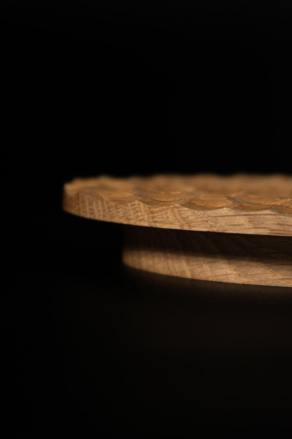 Round Textured Solid Oak Cabinet Knob, Designer Wooden Drawer Knob, Modern Furniture Hardware