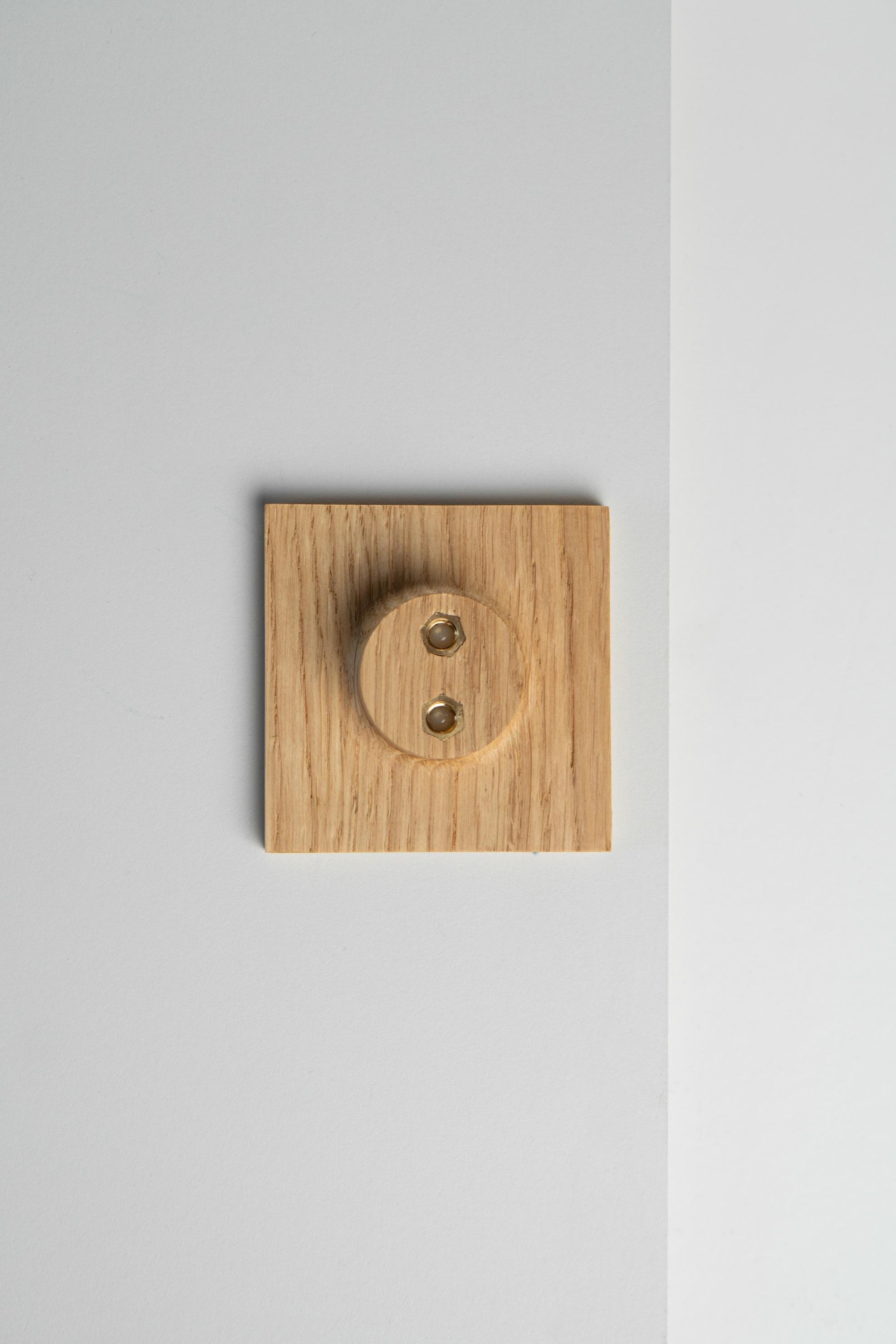 Square Solid Oak Cabinet Handle, Minimalist Wooden Drawer Pull, Modern Furniture Hardware