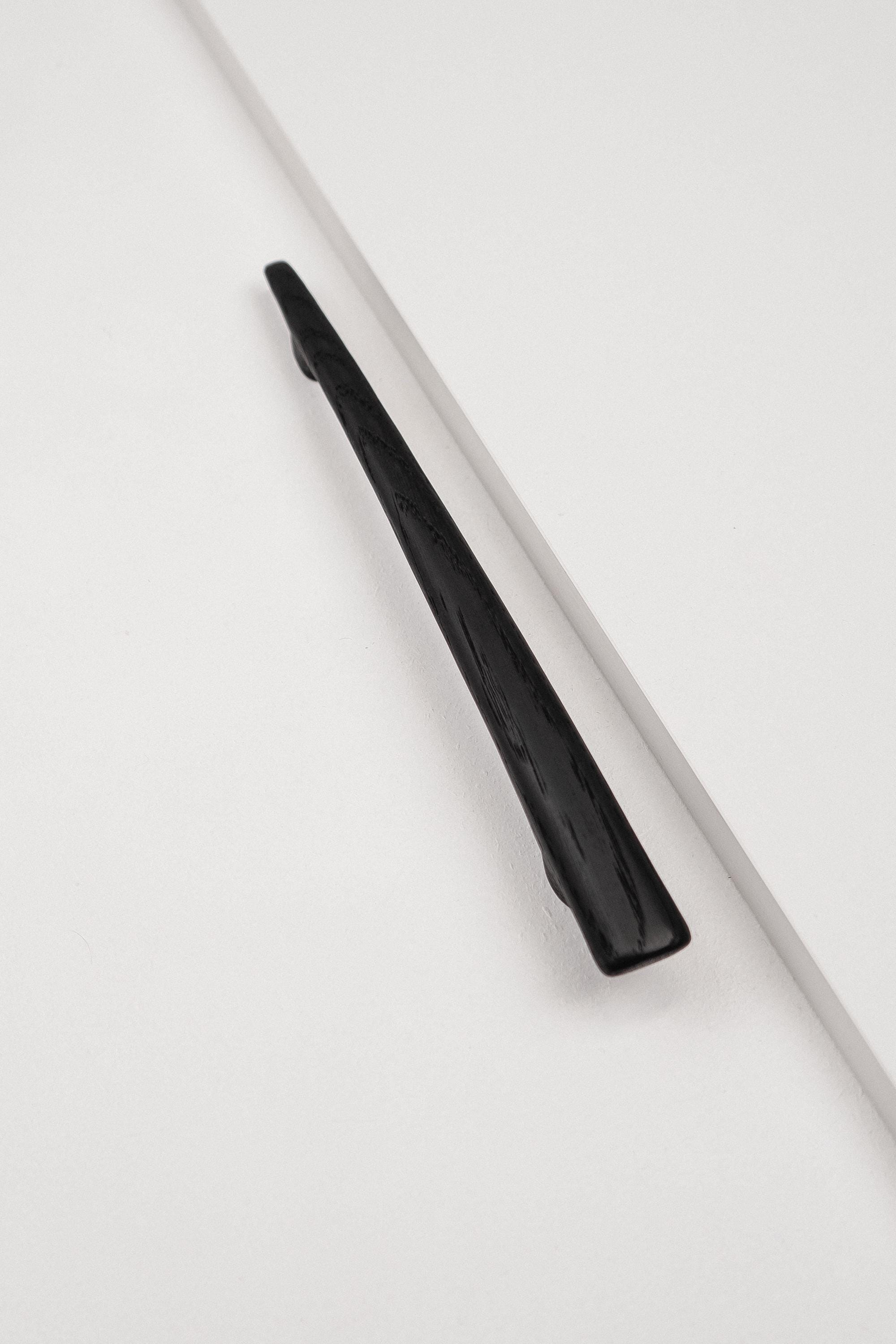 Glide Black Oak Cabinet Handle, Long Wooden Handle for Kitchen Cabinets and Furniture