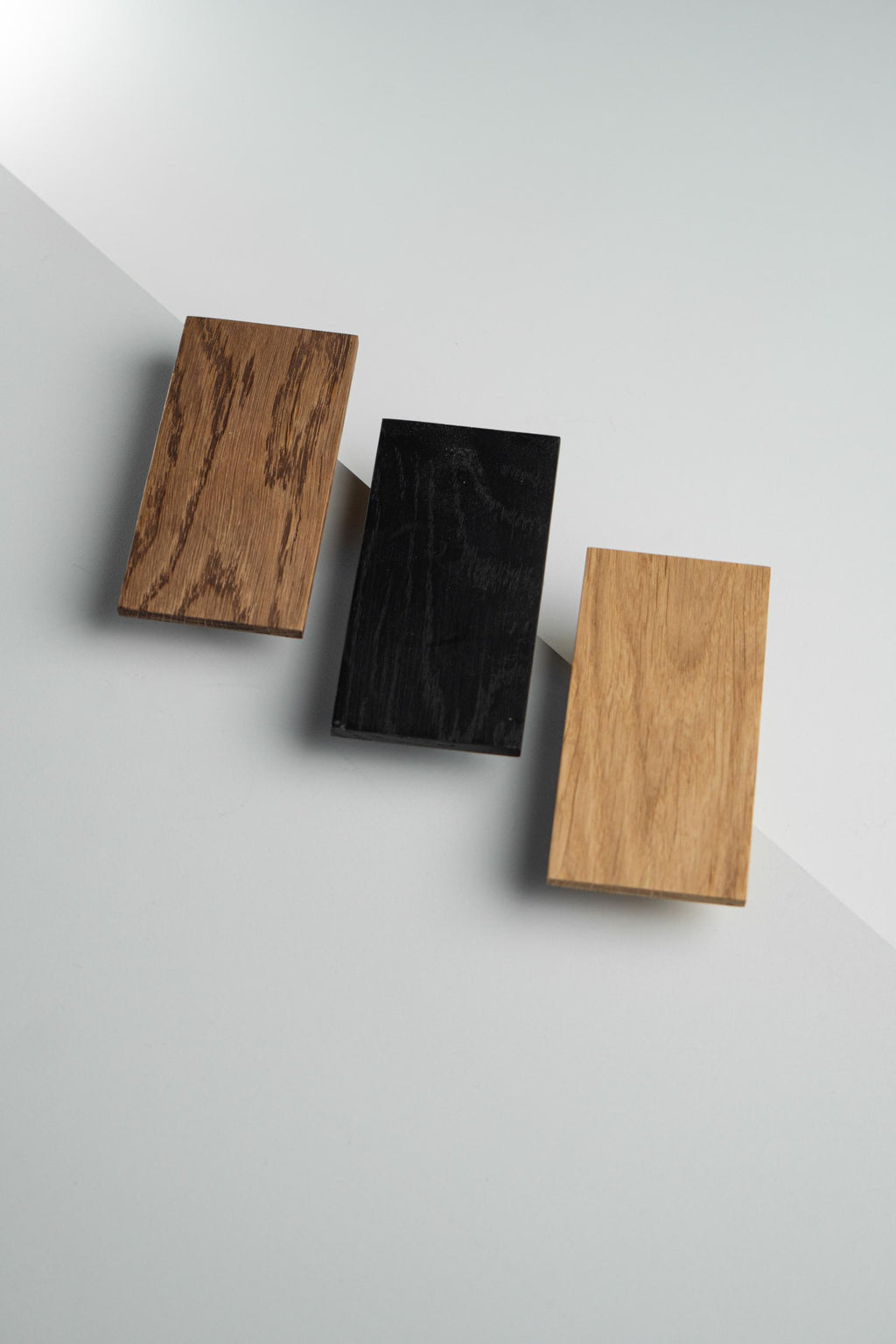 Modern Solid Oak Cabinet Handles, Minimalist Wooden Drawer Pulls, Designer Furniture Hardware
