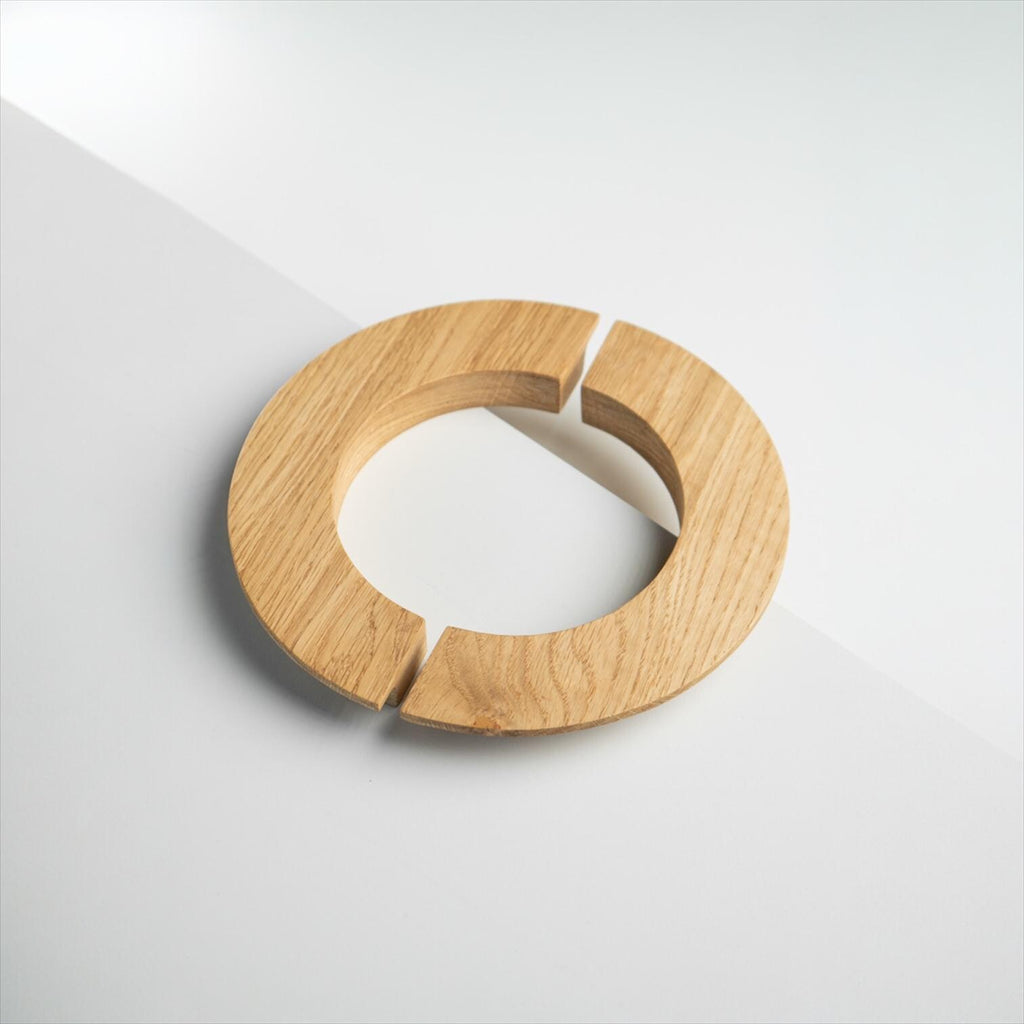 Solid Oak Round Cabinet Handles, Minimalist Wooden Drawer Pulls, Modern Knobs for Kitchen Cabinets and Furniture