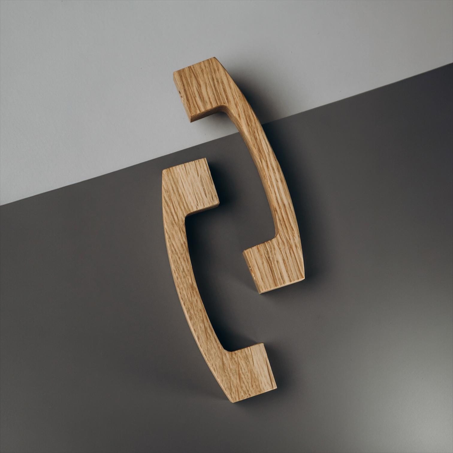 Long Solid Oak Cabinet Handles, Minimalist Wooden Drawer Pulls, Modern Furniture Hardware