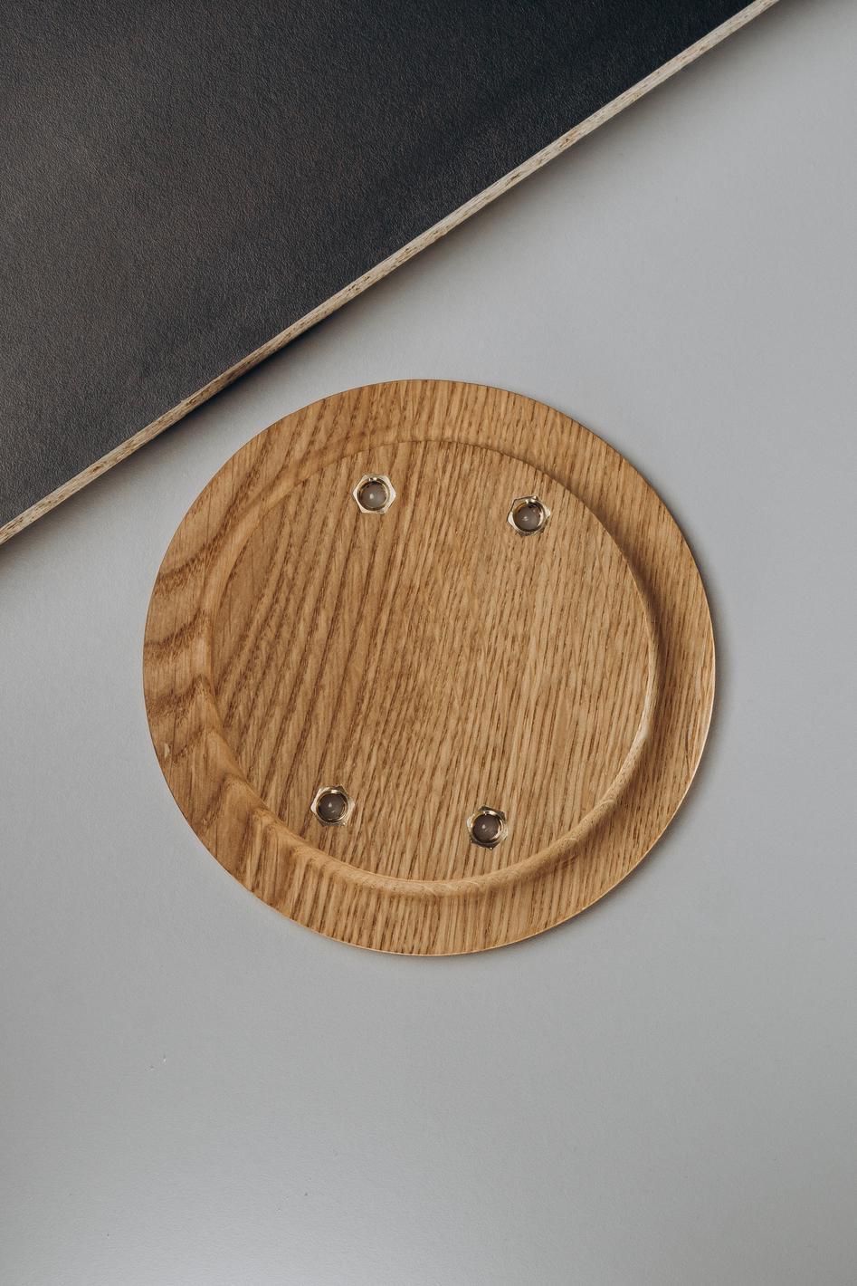 Round Solid Oak Cabinet Knobs, Wooden Round Furniture Knobs, Large Drawer and Cabinet Knobs, Minimalist Cabinet Hardware