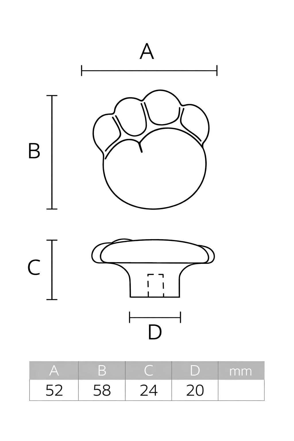 Wooden Oak Paw Handle, Children's Furniture Knob, Cabinet and Dresser Handle