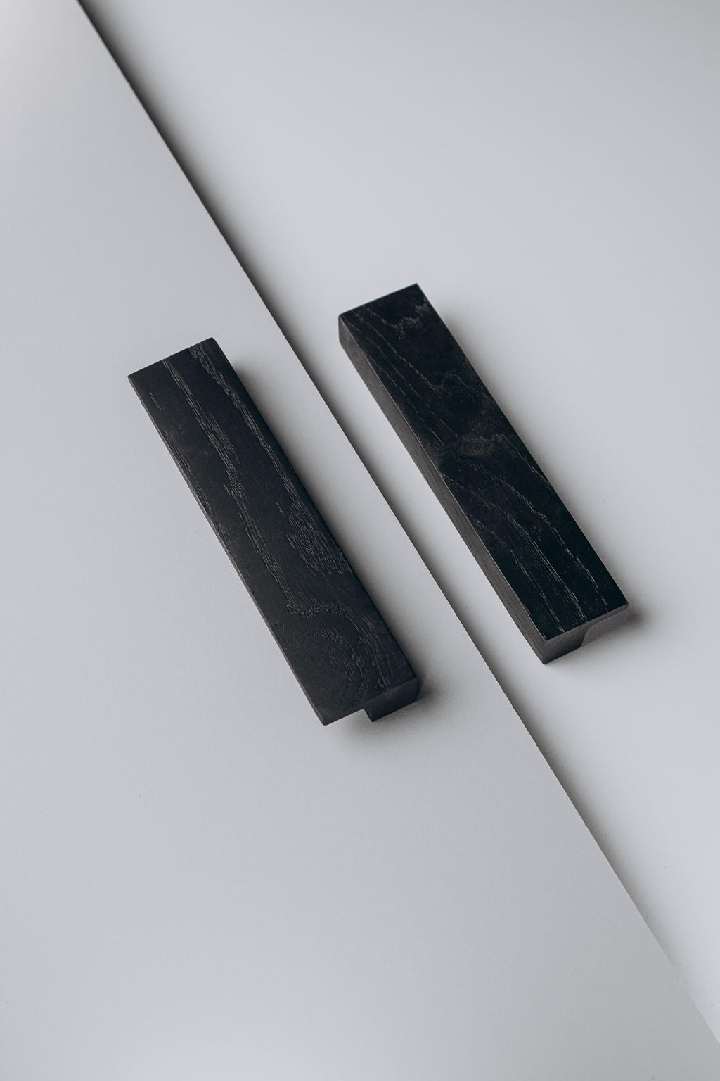 Long Solid Oak Cabinet Handles, Minimalist Wooden Drawer Pulls, Modern Furniture Hardware